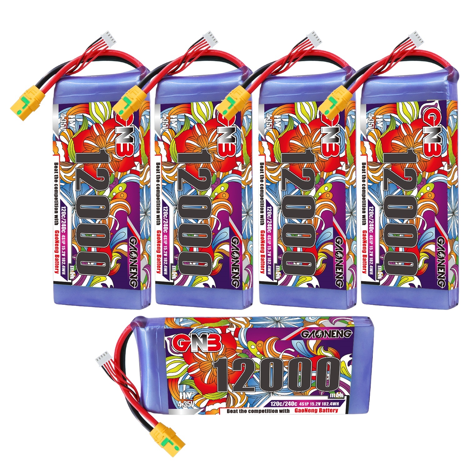 GAONENG GNB 12000mAh 4S 15.2V HV 120C RC LiPo Battery XT90S