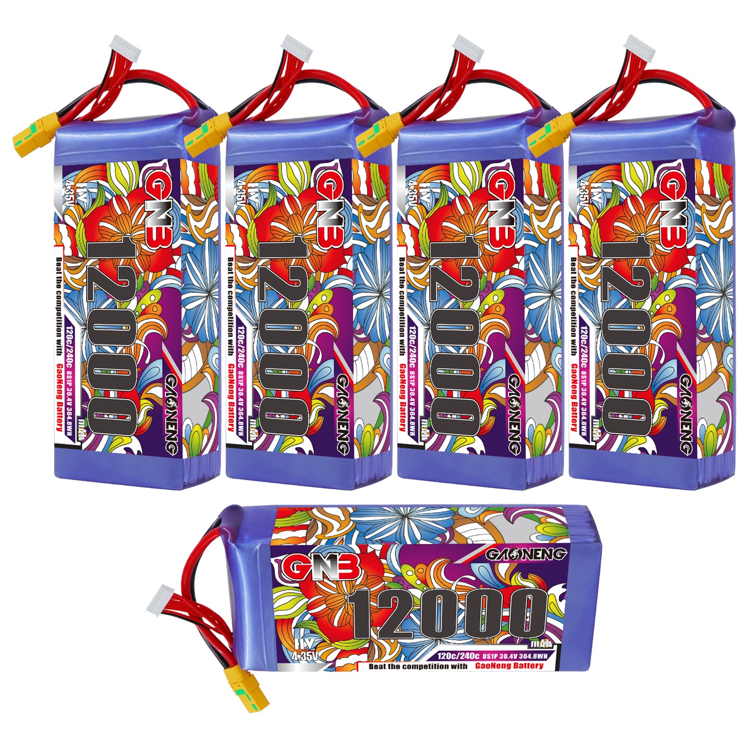 GAONENG GNB 12000mAh  8S1P 30.4V HV 120C LiPo Battery XT90S