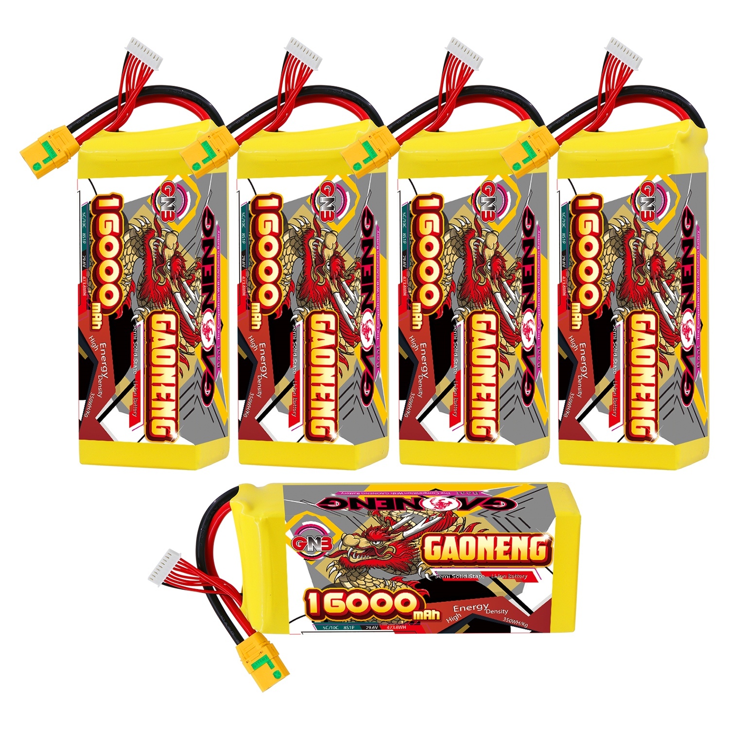 GAONENG GNB 16000mah 8S 29.6V 5C XT90S Semi Solid State Li-ion Battery 350WH/kg