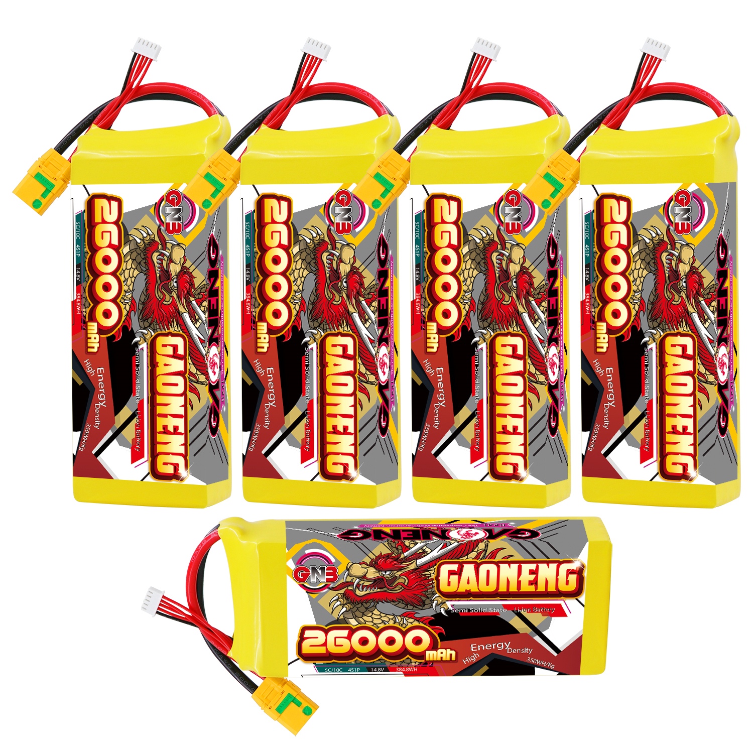 GAONENG GNB 26000mah 4S 14.8V 5C XT90S Semi Solid State Li-ion Battery 350WH/kg