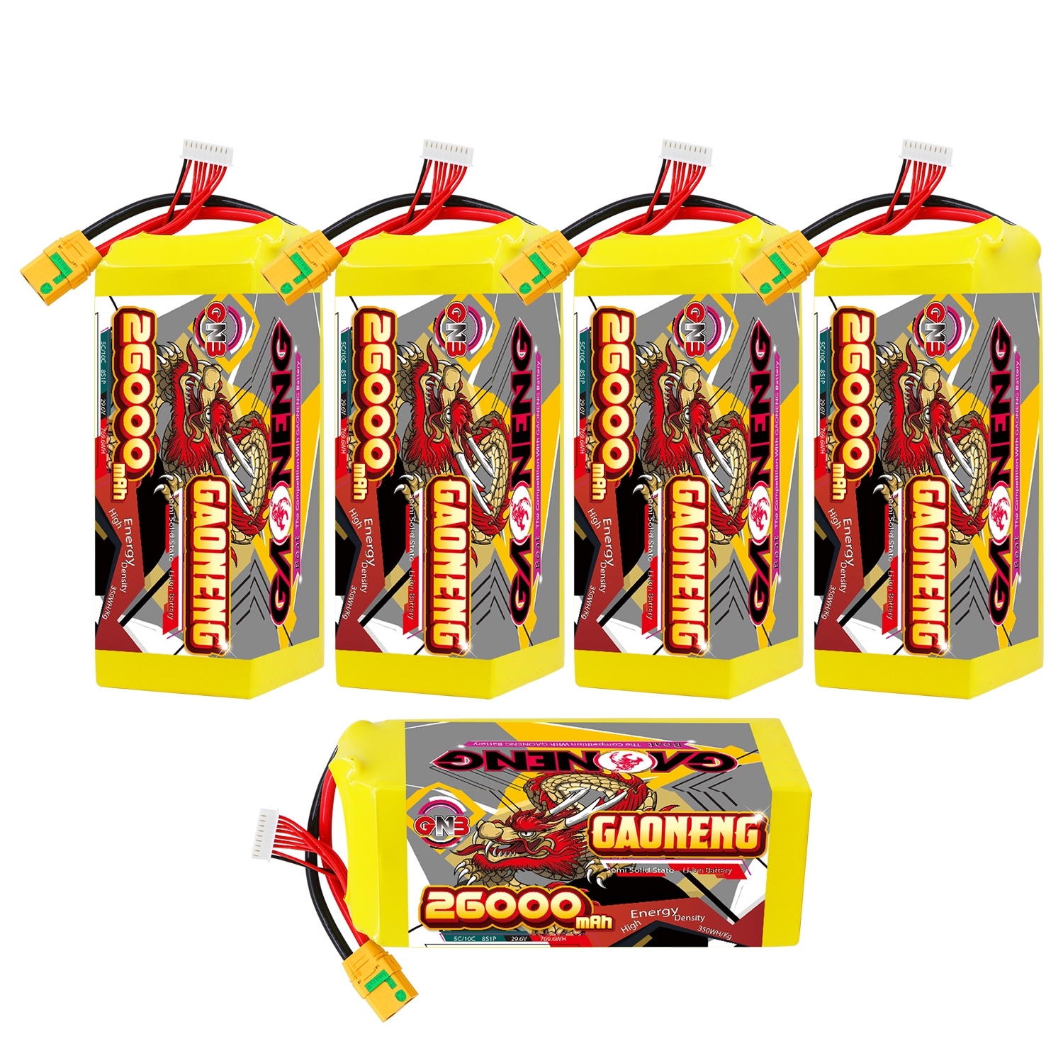 GAONENG GNB 26000mah 8S 29.6V 5C XT90S Semi Solid State Li-ion Battery 350WH/kg