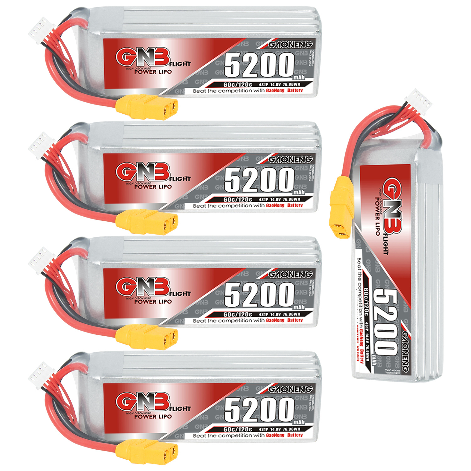 GAONENG GNB 4S 14.8V 5200mAh 60C LiPo Battery XT90