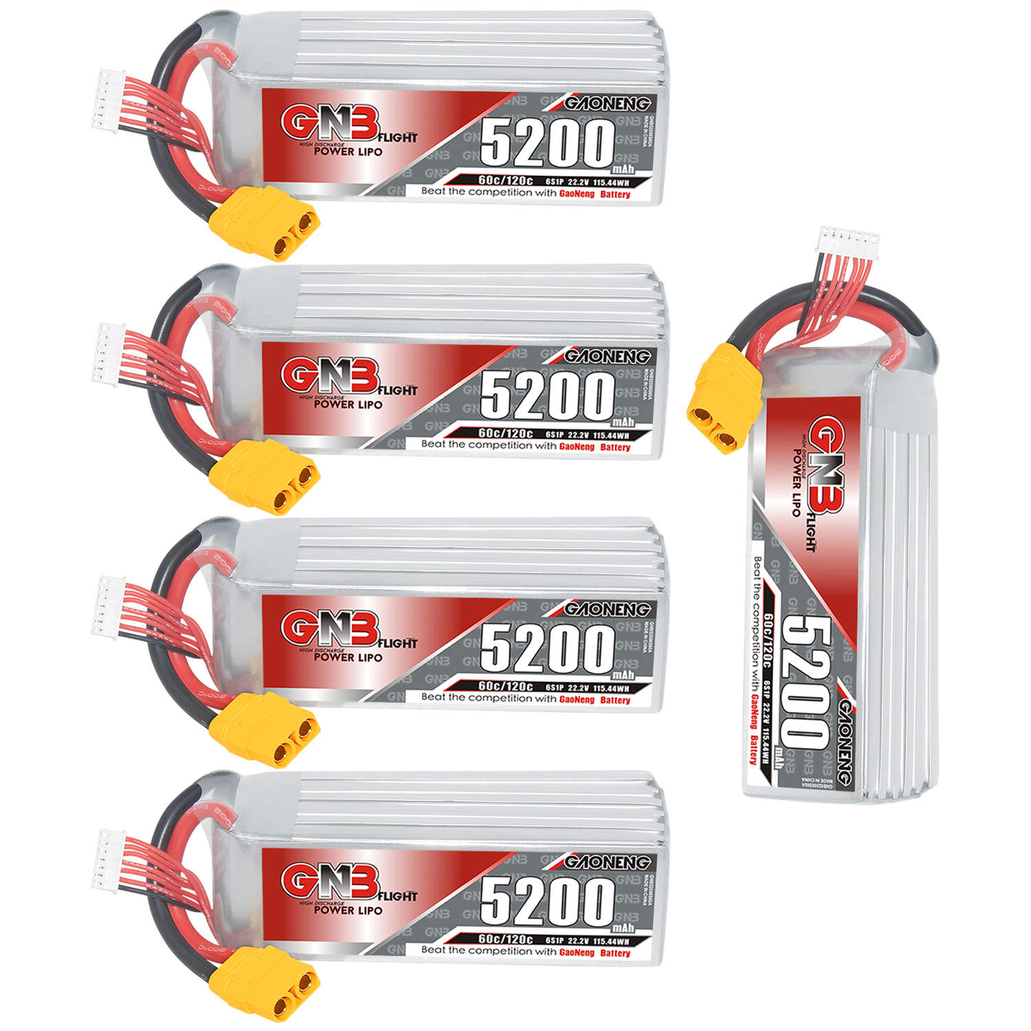 GAONENG GNB 6S 22.2V 5200mAh 60C LiPo Battery XT90