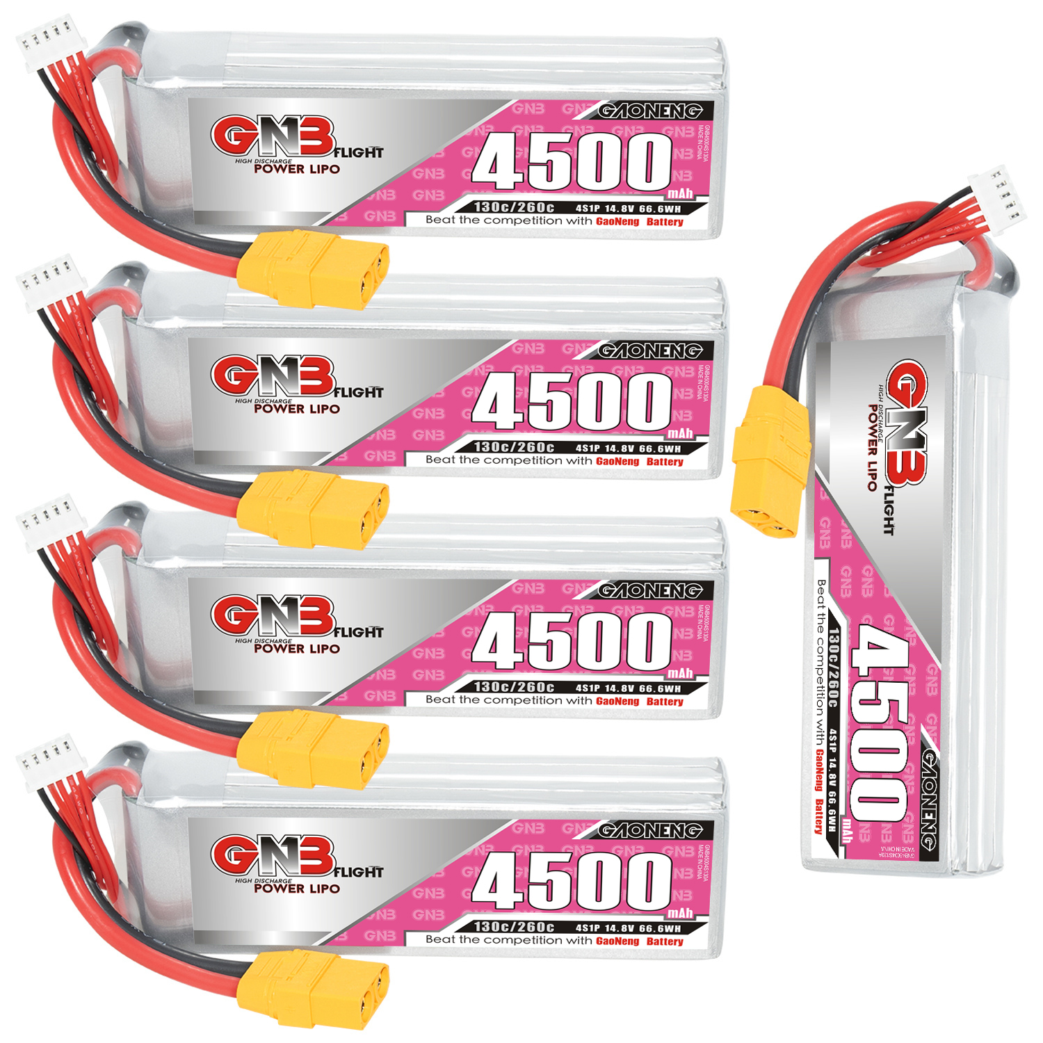 GAONENG GNB 4S 14.8V 4500mAh 130C LiPo Battery XT90