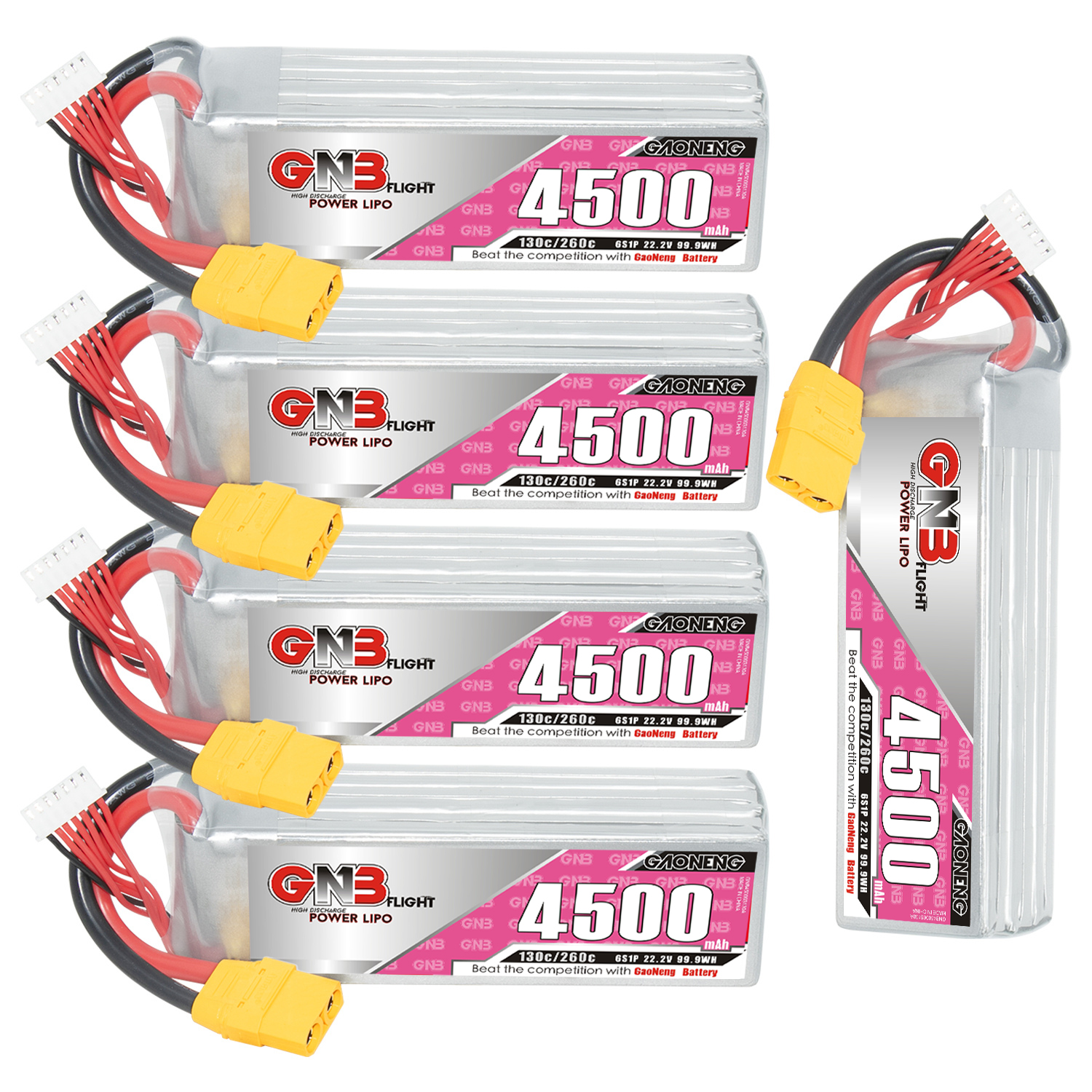 GAONENG GNB 6S 22.2V 4500mAh 130C LiPo Battery XT90