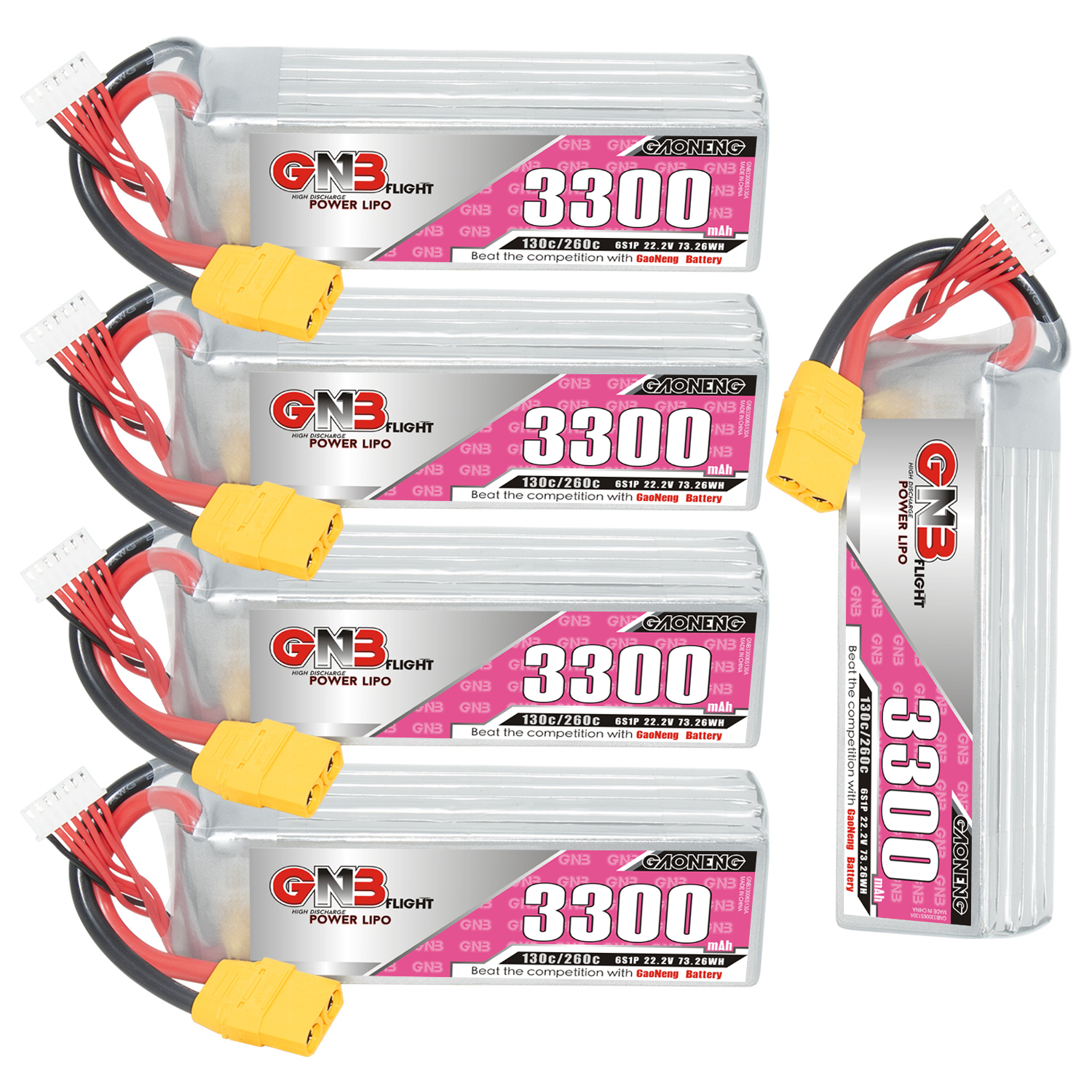 GAONENG GNB 6S 22.2V 3300mAh 130C LiPo Battery XT90