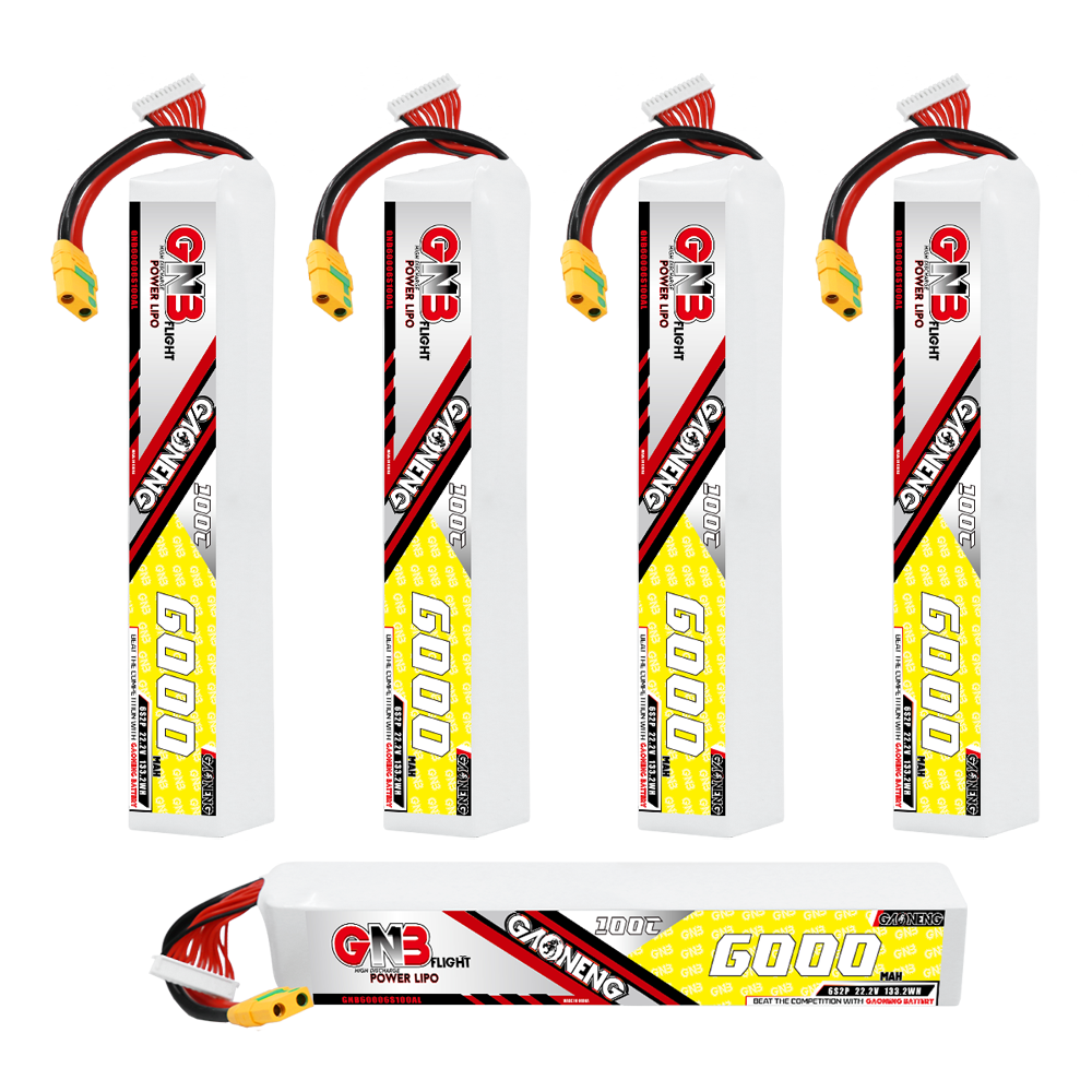 GAONENG GNB 6S 6S2P 22.2V 6000mAh 100C LiPo Battery XT90S