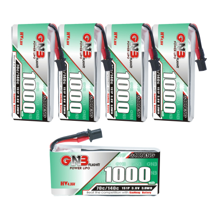 GAONENG GNB LiHV 1S 3.8V 1000mAh 70C A30 Cabled LiPo Battery Long Range
