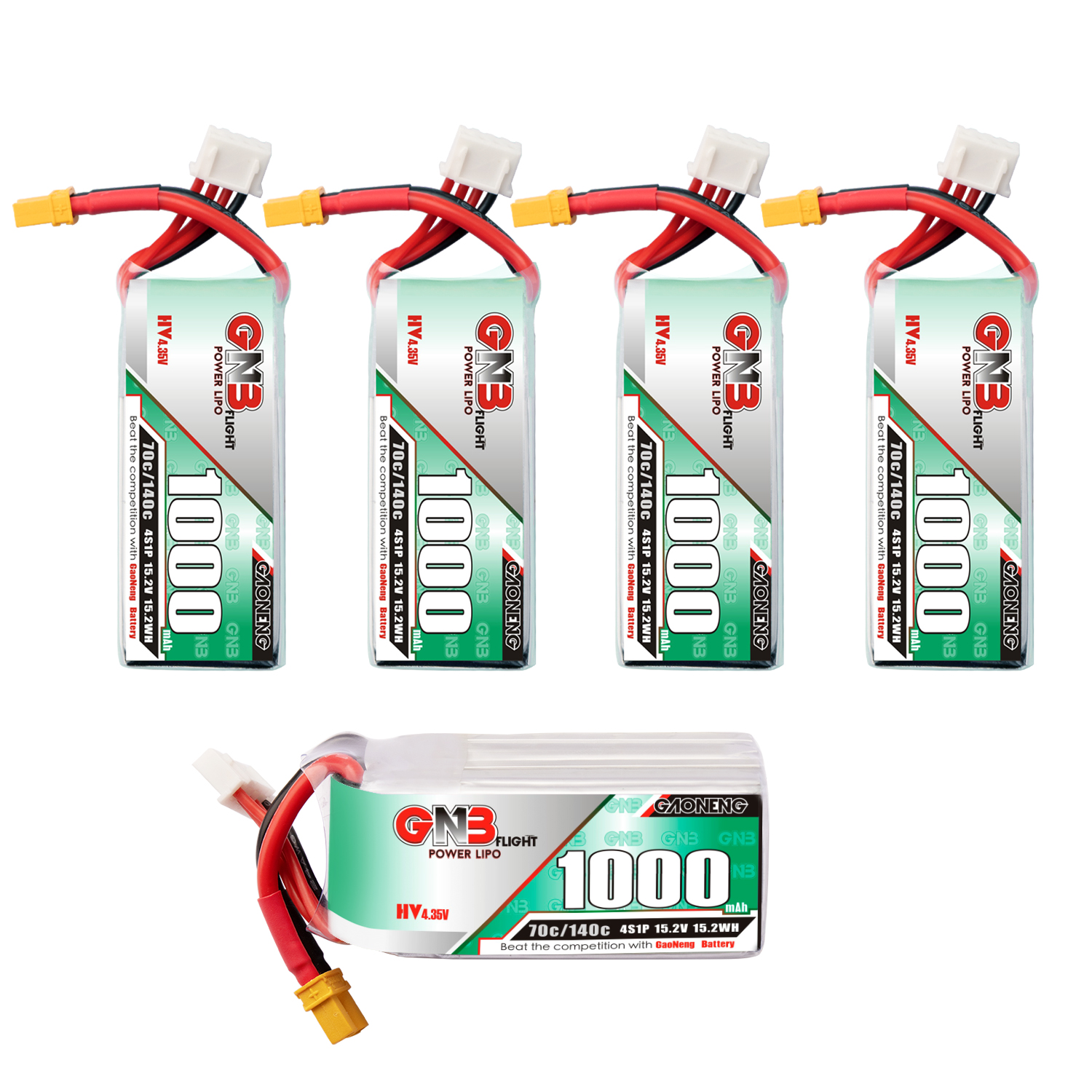 GAONENG GNB LiHV 4S 15.2V 1000mAh 70C XT30 LiPo Battery LongRange