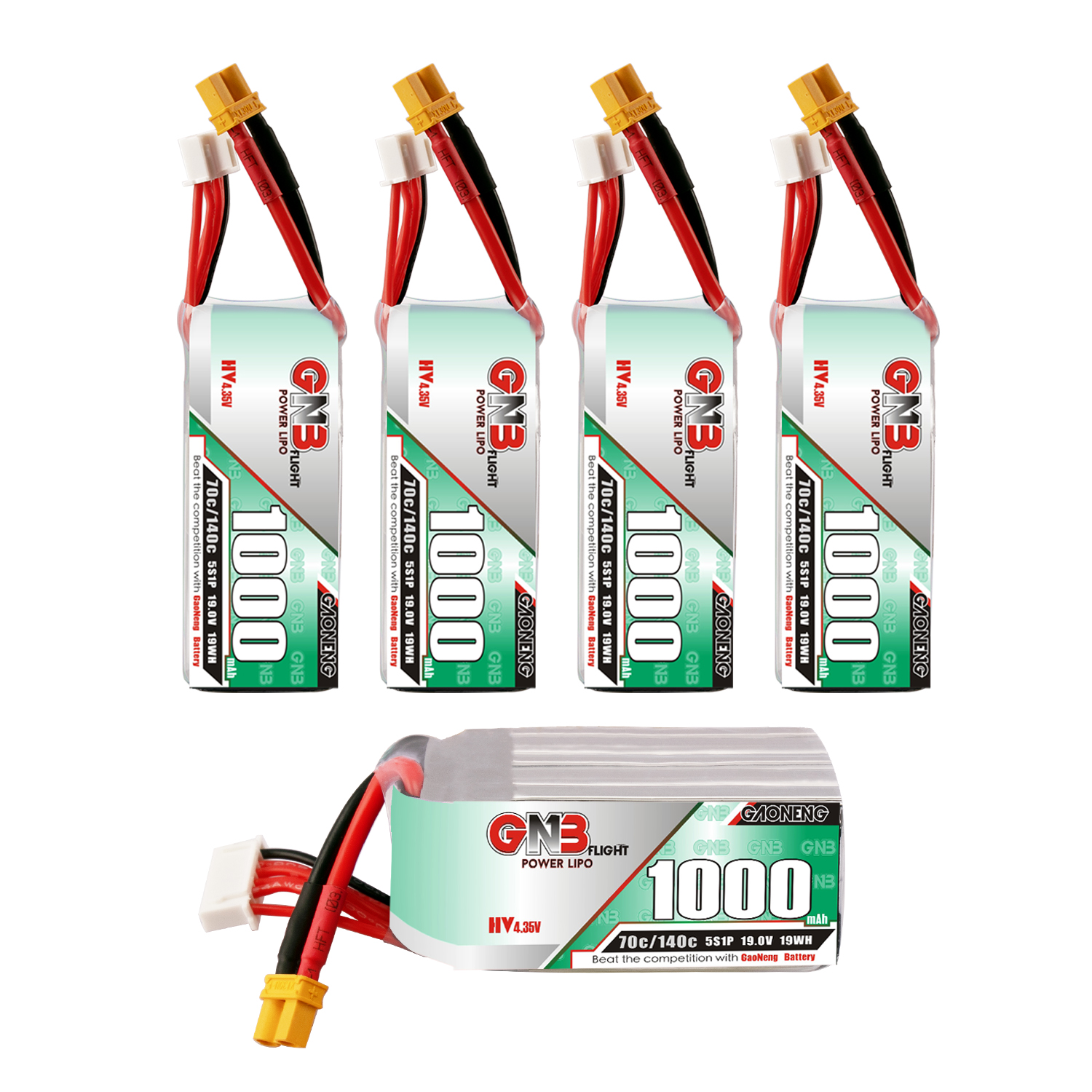 GAONENG GNB LiHV 5S 19V 1000mAh 70C XT30 LiPo Battery Long Range