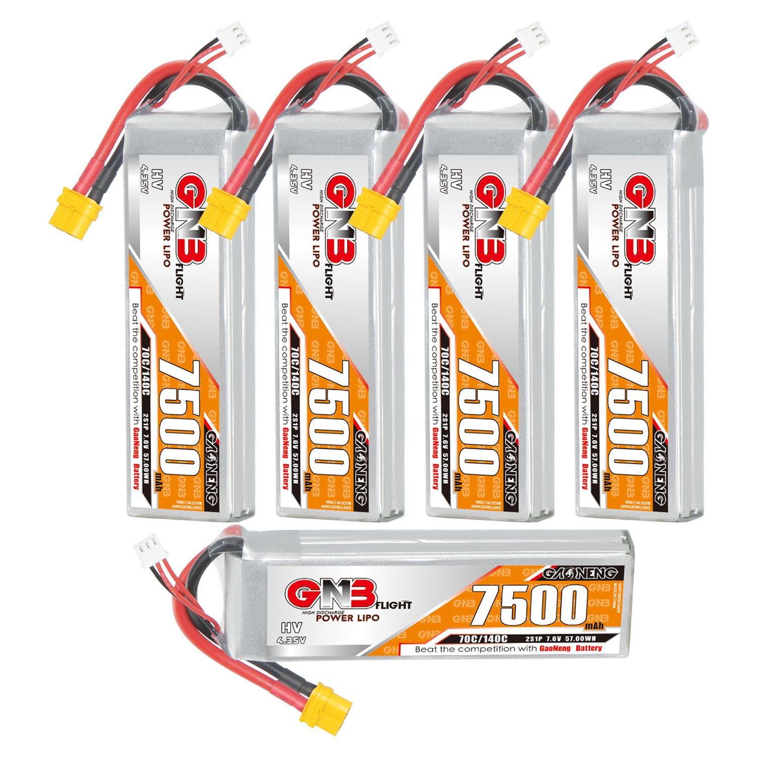 GAONENG GNB HV 2S 7.6V 7500mAh 70C LiPo Battery XT60