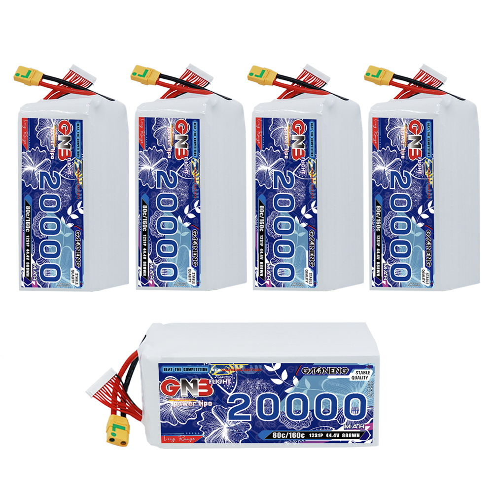 GAONENG GNB 12S1P 44.4V 20000mAh 80C RC LiPo Battery XT90S