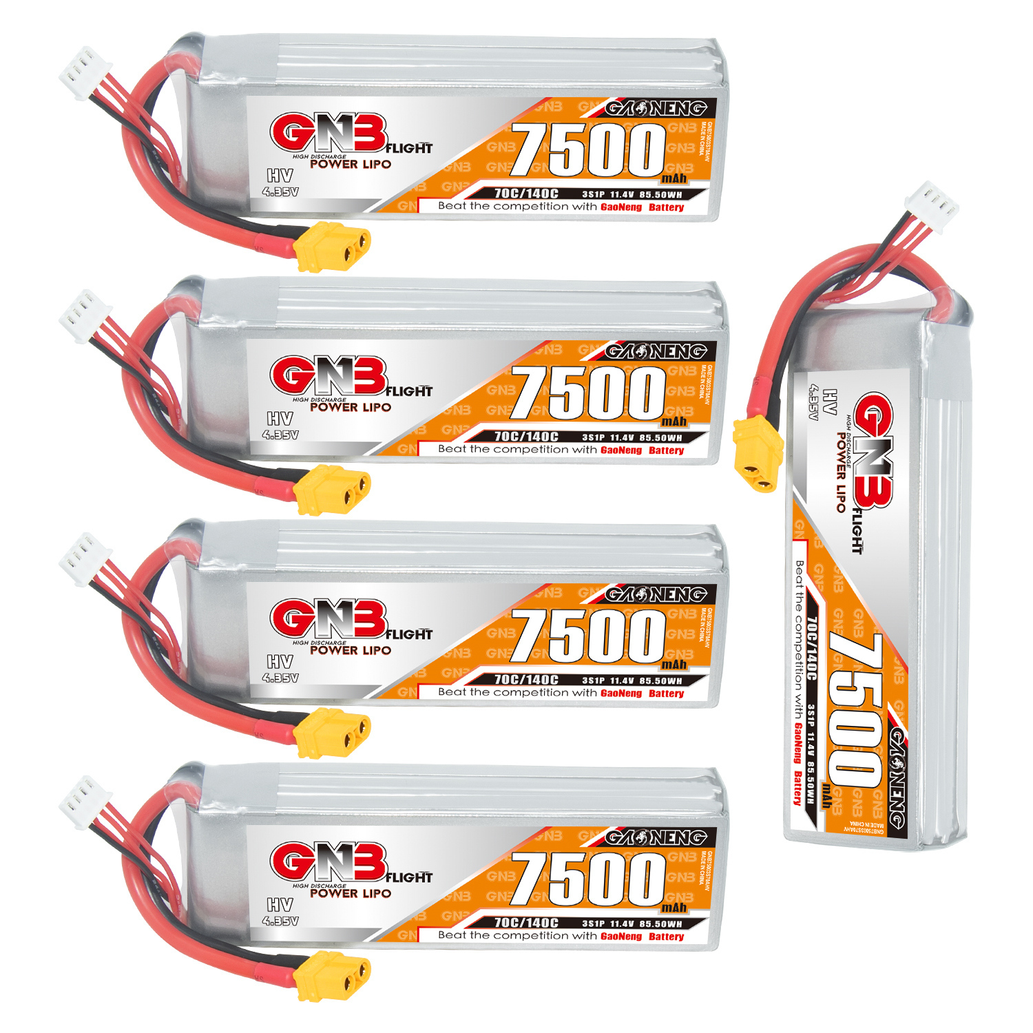 GAONENG GNB HV 3S 11.4V 7500mAh 70C LiPo Battery XT60