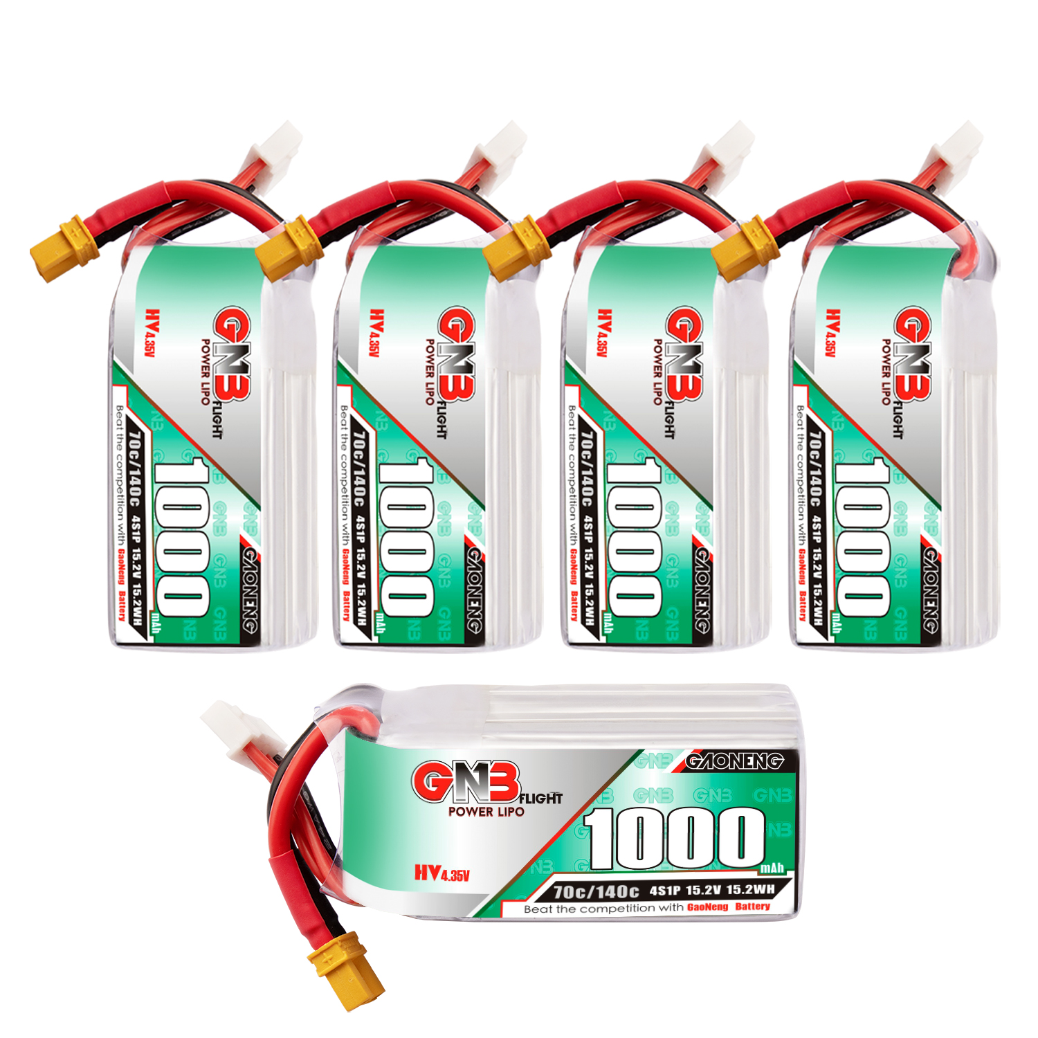 GAONENG GNB LiHV 4S 15.2V 1000mAh 70C XT30 LiPo Battery LongRange