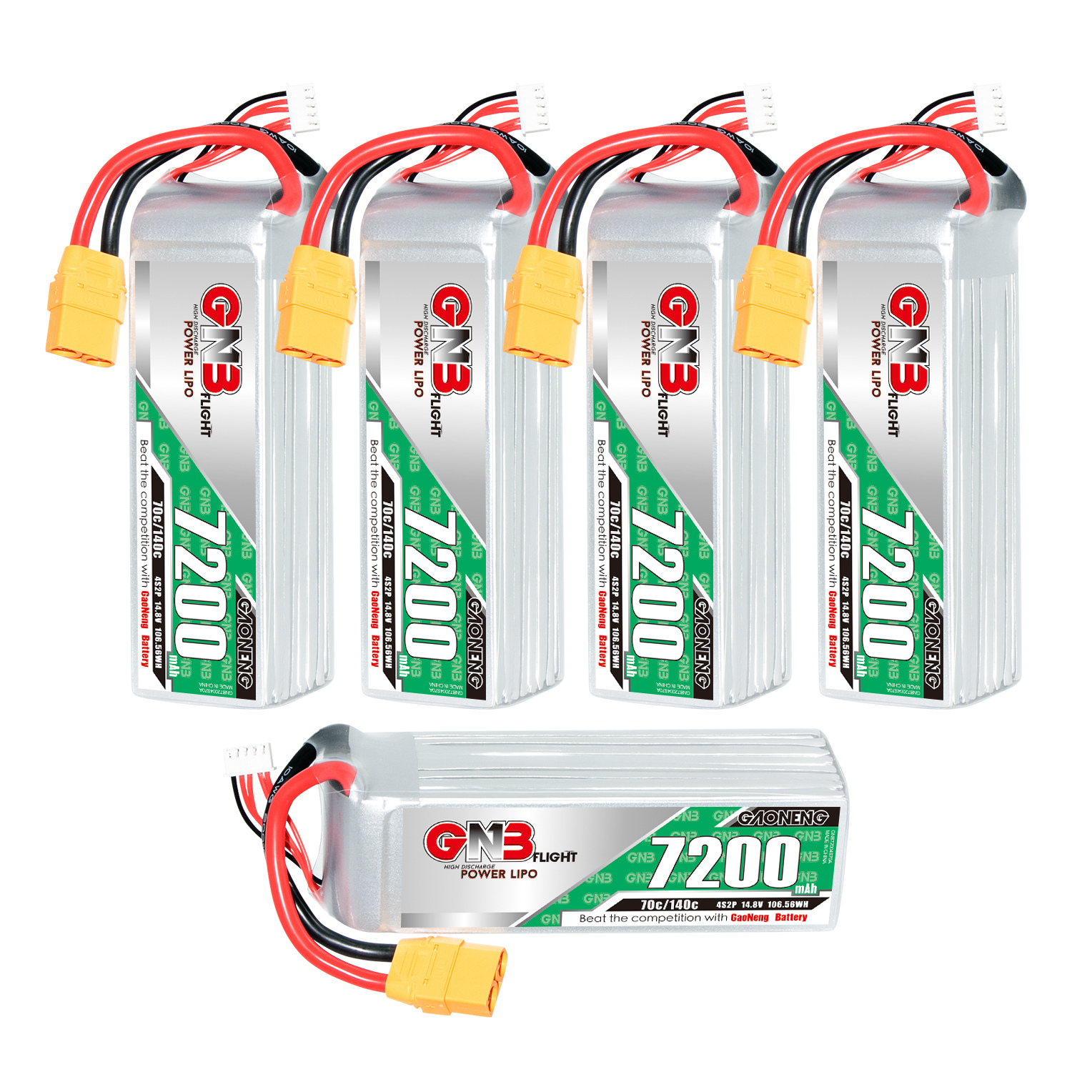 GAONENG GNB 4S 14.8V 7200mAh 70C LiPo Battery XT90