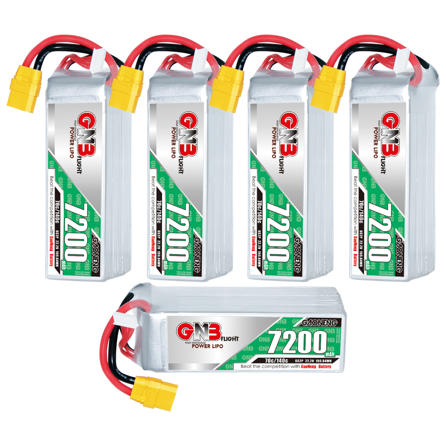 GAONENG GNB 6S 22.2V 7200mAh 70C LiPo Battery XT90