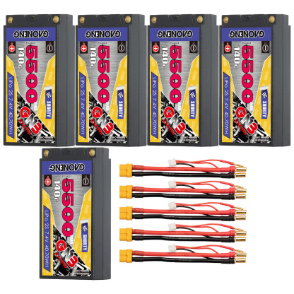 GAONENG GNB 2S 7.4V 5500mAh 140C Shorty Pack 5mm Bullet Hard Case LiPo Battery