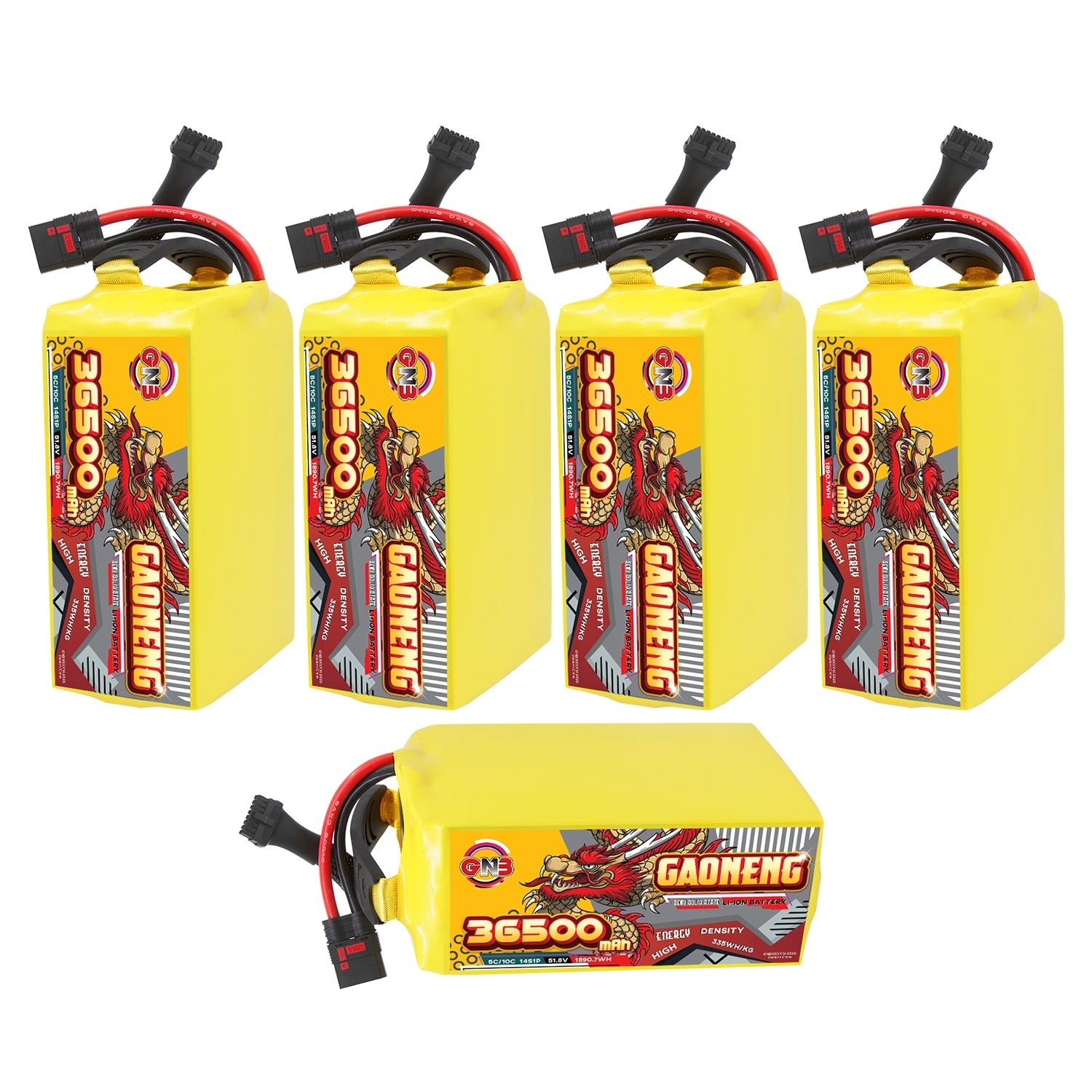 GAONENG GNB 36500mah 14S 51.8V 5C QS8 Semi Solid State Li-ion Battery 335WH/kg