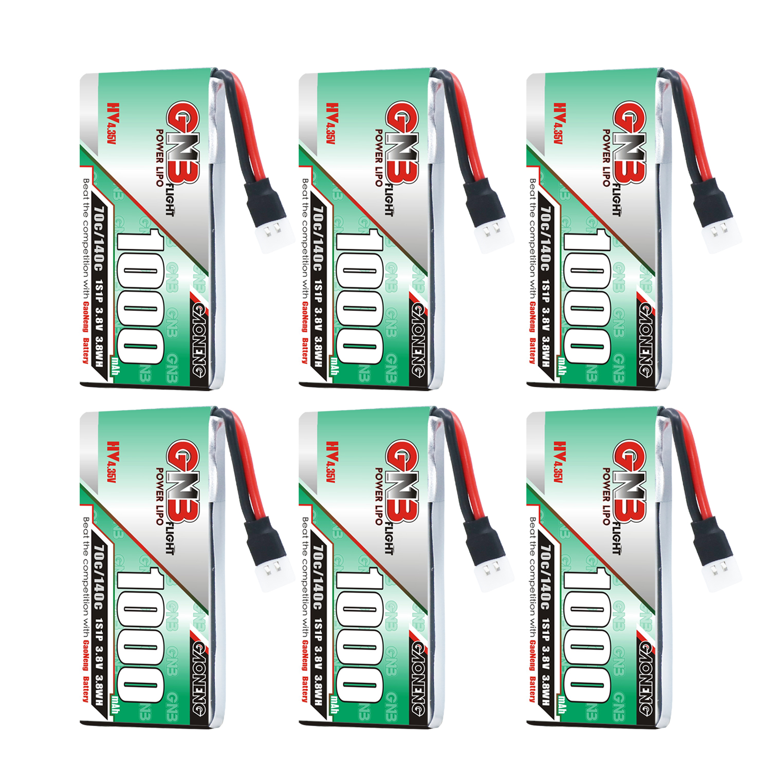 [Copy]GAONENG GNB LiHV 1S 3.8V 1000mAh 70C Molex 51005 Cabled LiPo Battery Long Range