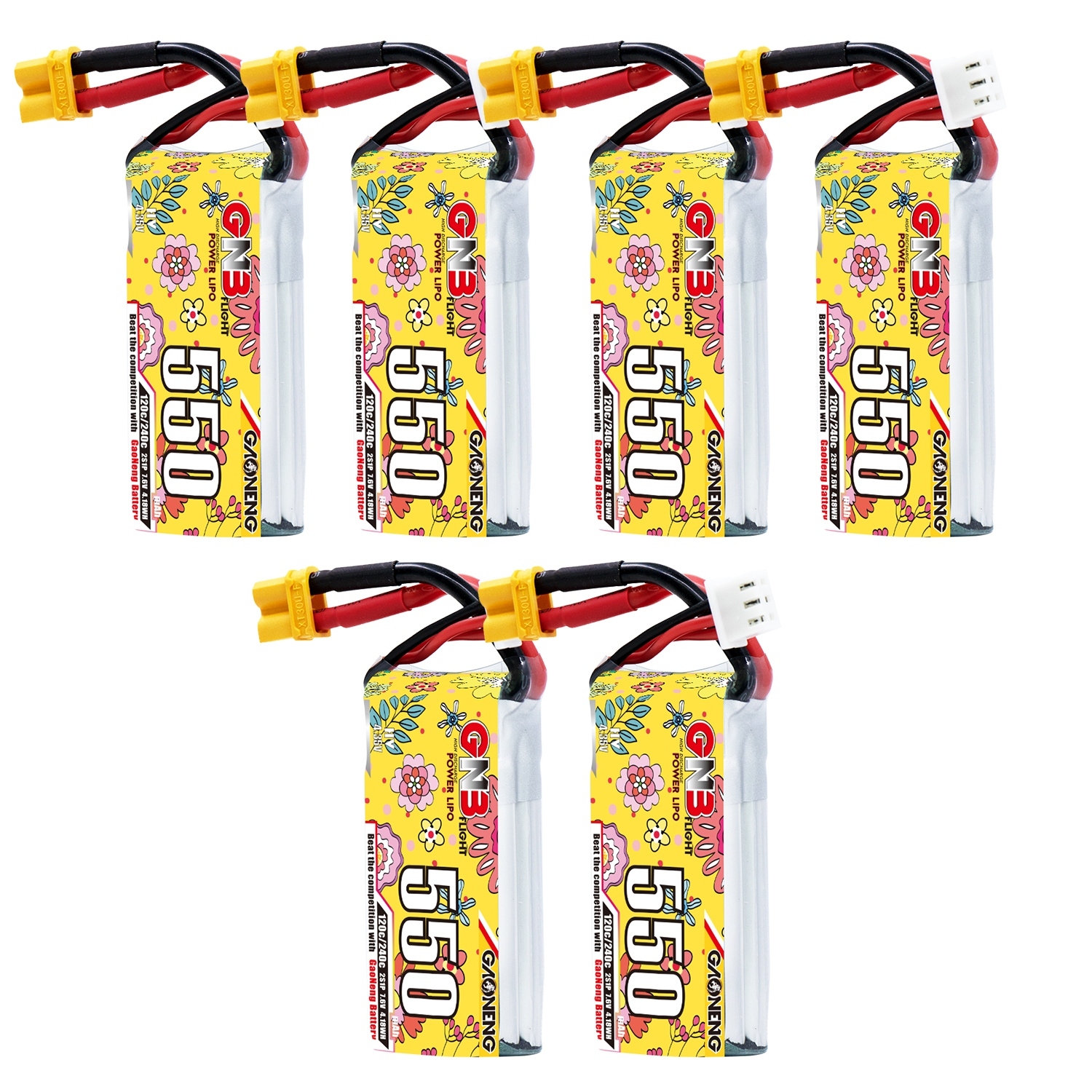 GAONENG GNB LiHV 2S 7.6V 550mah120C XT30 LiPo Battery