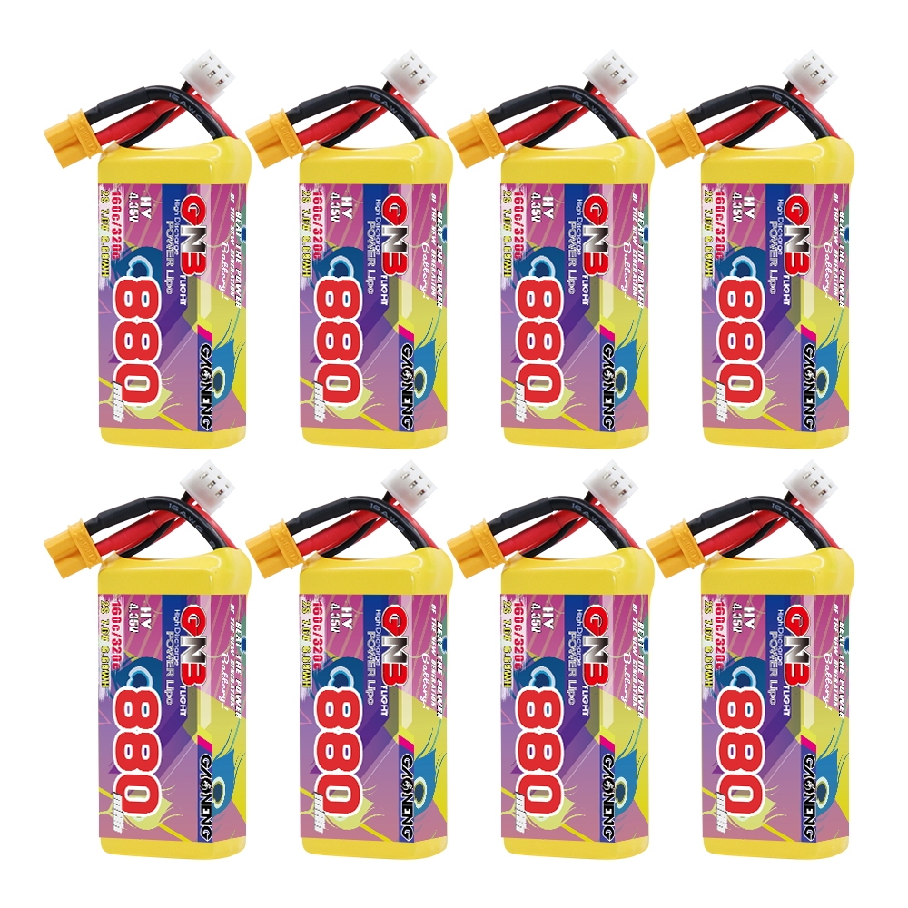 GAONENG GNB LiHV 2S 7.6V 880mah 160C XT30 LiPo Battery