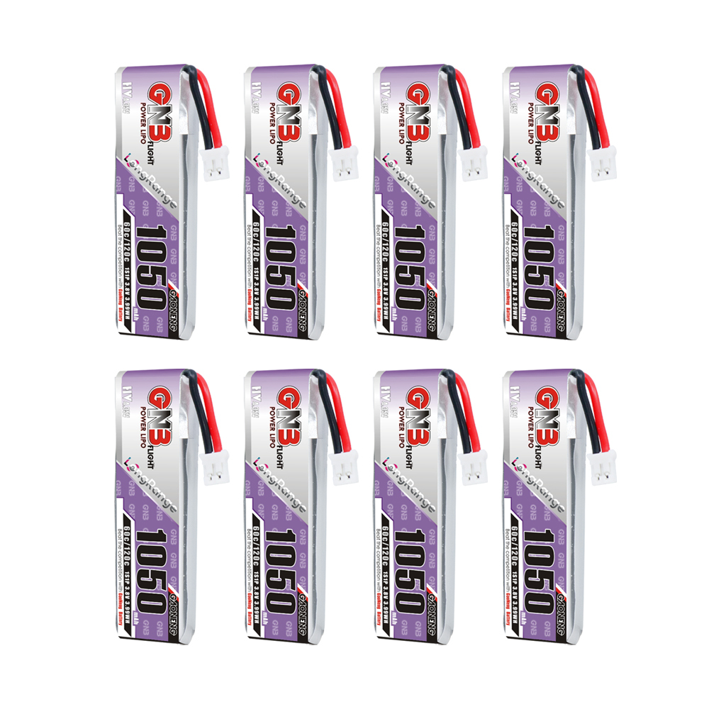 GAONENG GNB LiHV 1S 3.8V 1050mAh 60C PH2.0 Cabled LiPo Battery Long Range