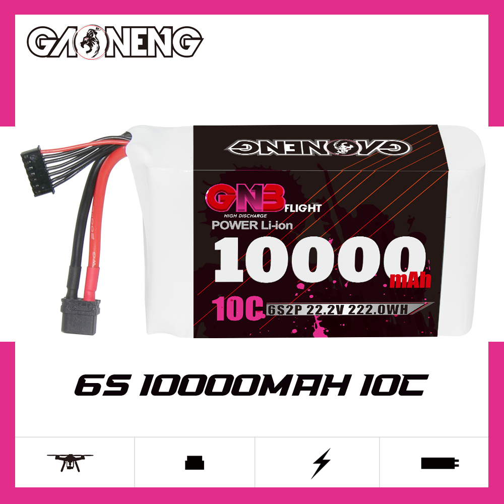 GAONENG GNB 6S 22.2V 10000mAh 10C XT60 Li-ion Battery made with Samsung 21700 50S