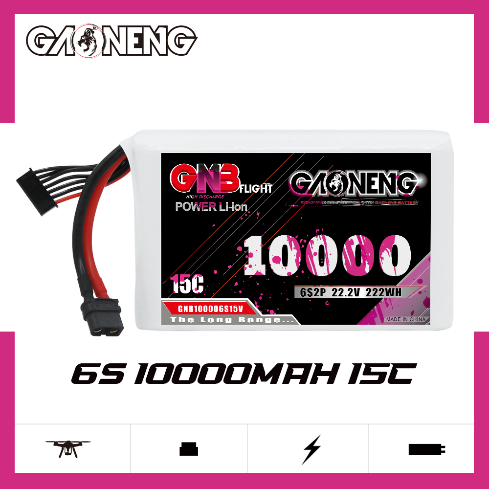 GAONENG GNB 6S2P 22.2V 10000mAh 15C XT60 Li-ion Battery