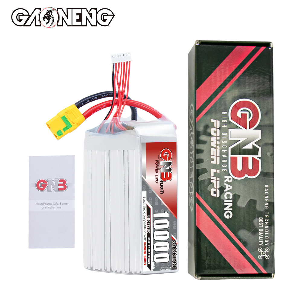 GAONENG GNB 6S 22.2V 10000mAh 60C RC LiPo Battery XT90S Anti Spark