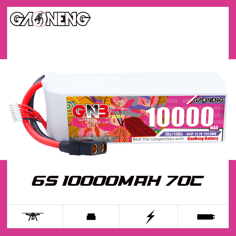 GAONENG GNB 6S1P 22.2V 10000mAh 70C RC LiPo Battery QS8