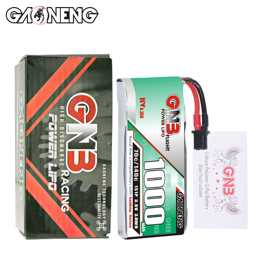 GAONENG GNB LiHV 1S 3.8V 1000mAh 70C A30 Cabled LiPo Battery Long Range