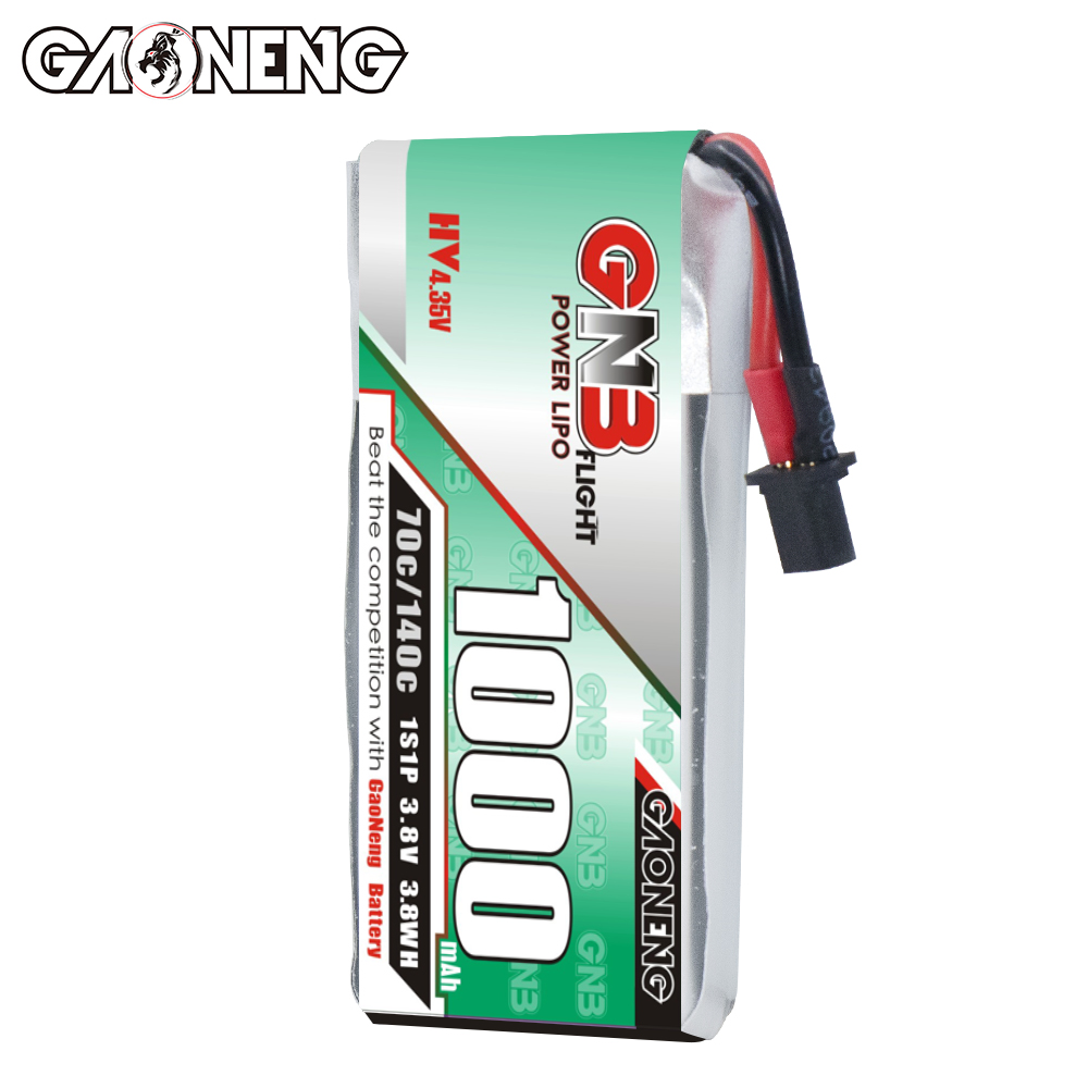 GAONENG GNB LiHV 1S 3.8V 1000mAh 70C A30 Cabled LiPo Battery Long Range