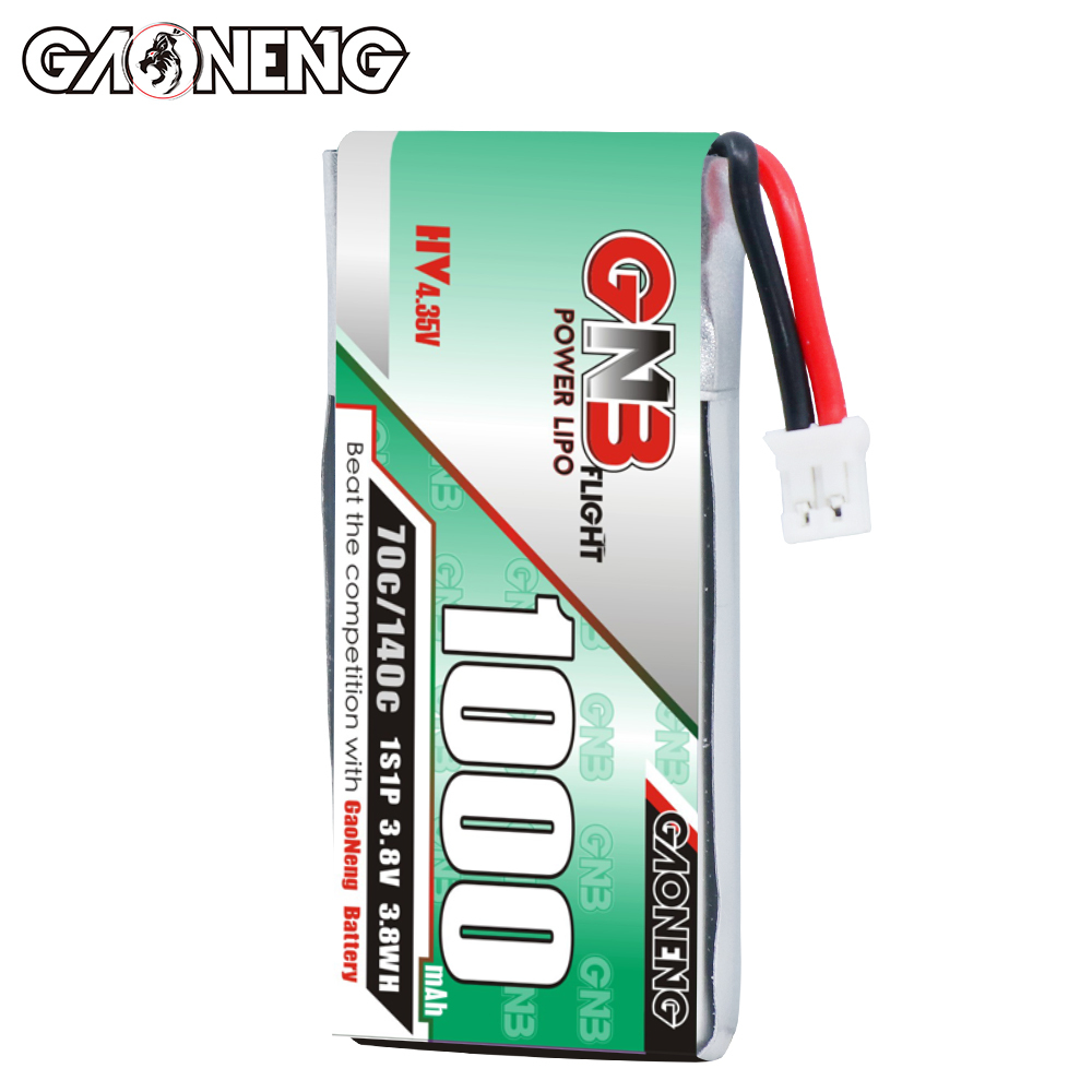 GAONENG GNB LiHV 1S 3.8V 1000mAh 70C PH2.0 Cabled LiPo Battery Long Range