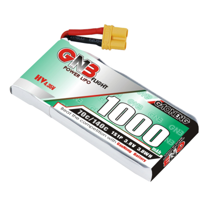 GAONENG GNB LiHV 1S 3.8V 1000mAh 70C XT30 Cabled LiPo Battery Long Range