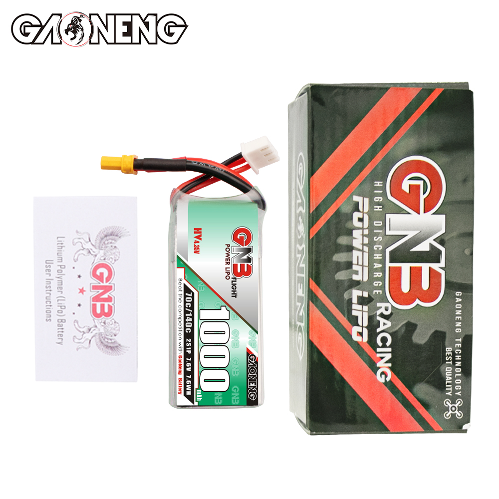 GAONENG GNB LiHV 2S 7.6V 1000mAh 70C XT30 LiPo Battery Long Range