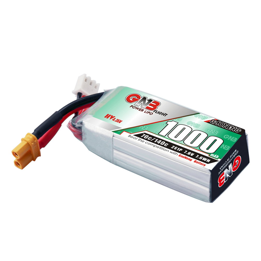 GAONENG GNB LiHV 2S 7.6V 1000mAh 70C XT30 LiPo Battery Long Range