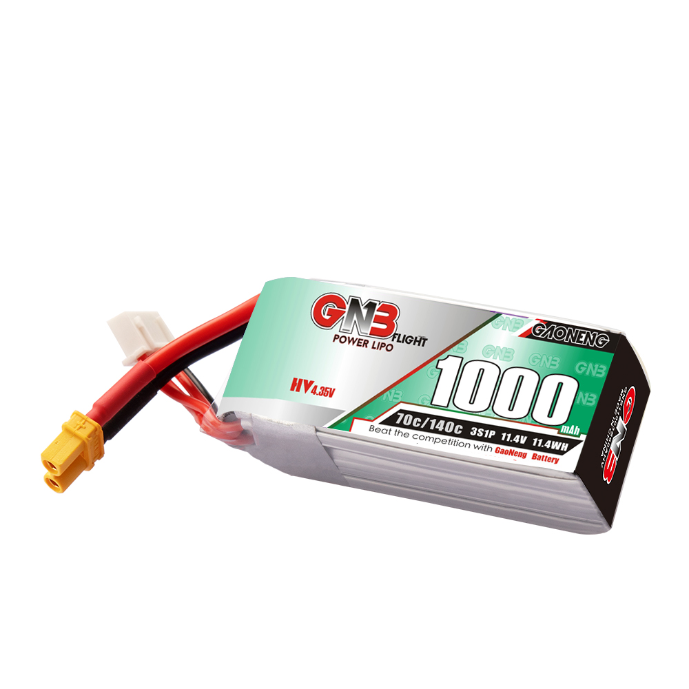 GAONENG GNB LiHV 3S 11.4V 1000mAh 70C XT30 LiPo Battery Long Range