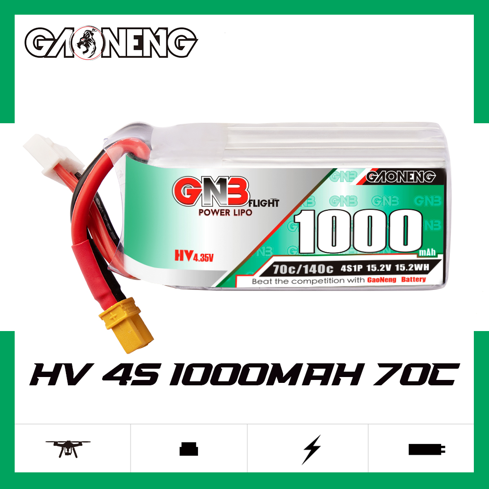 GAONENG GNB LiHV 4S 15.2V 1000mAh 70C XT30 LiPo Battery LongRange