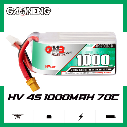 GAONENG GNB LiHV 4S 15.2V 1000mAh 70C XT30 LiPo Battery LongRange