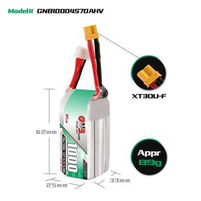 GAONENG GNB LiHV 4S 15.2V 1000mAh 70C XT30 LiPo Battery LongRange