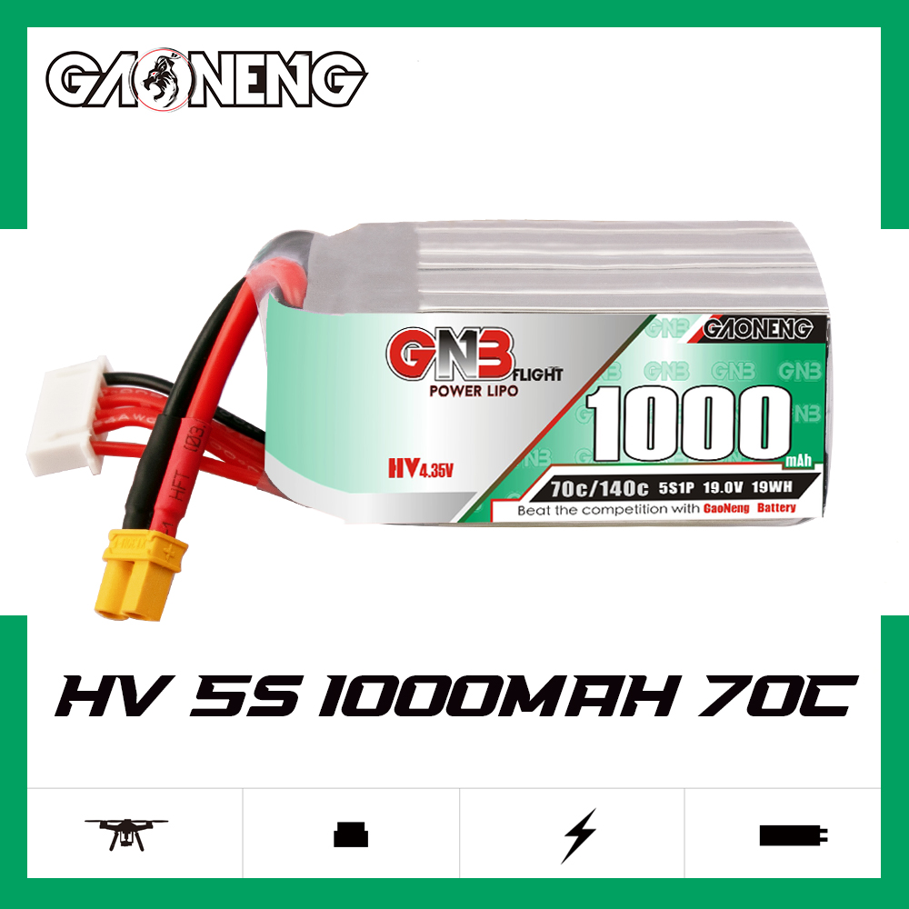 GAONENG GNB LiHV 5S 19V 1000mAh 70C XT30 LiPo Battery Long Range