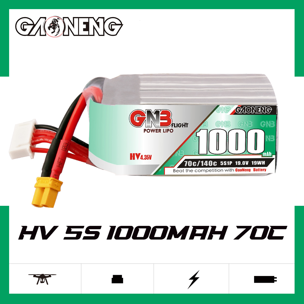 GAONENG GNB LiHV 5S 19V 1000mAh 70C XT30 LiPo Battery Long Range