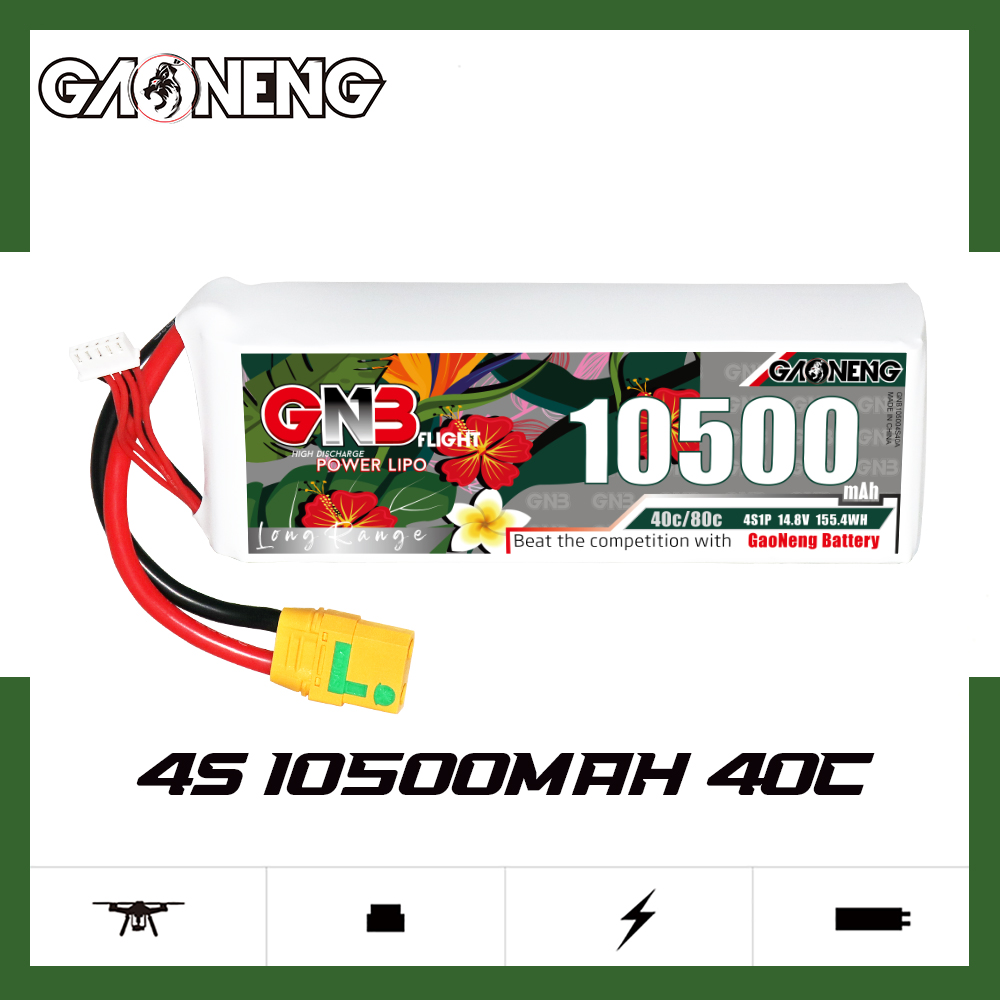 GAONENG GNB 4S 14.8V 10500mah 40C LiPo Battery XT90