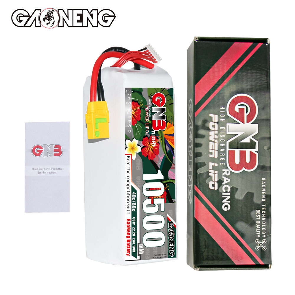 GAONENG GNB 6S 22.2V 10500mah 40C LiPo Battery XT90