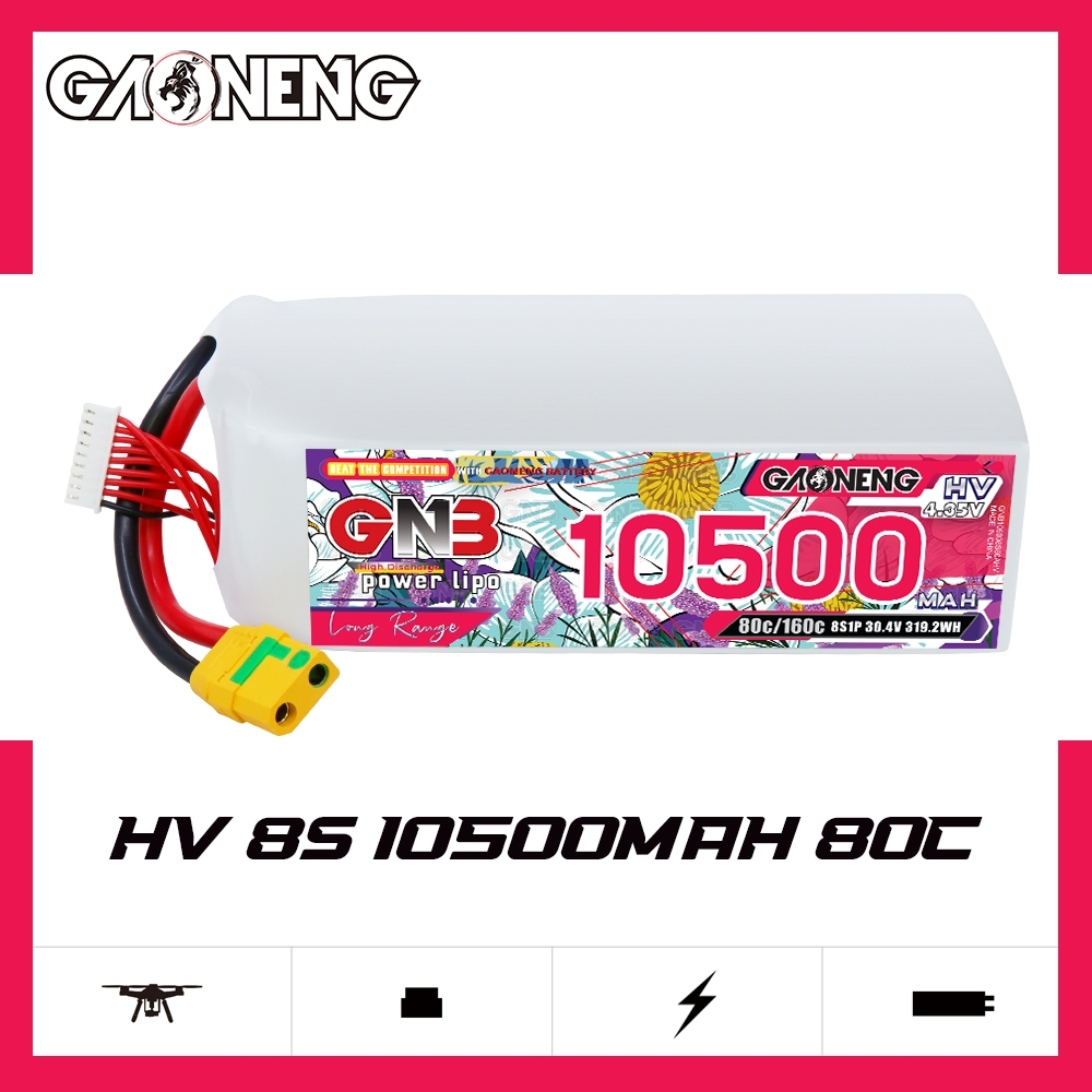 GAONENG GNB 8S1P 30.4V 10500mah 80C LiPo Battery XT90S