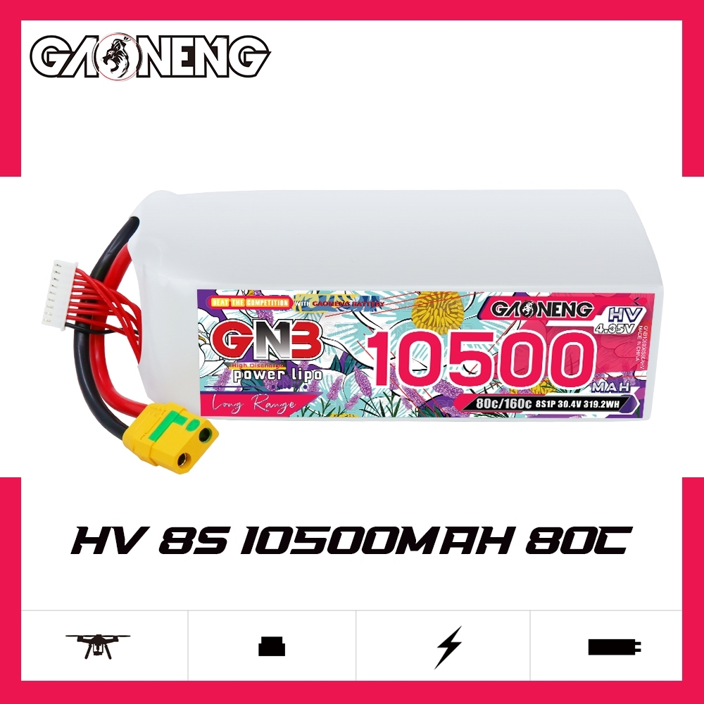 GAONENG GNB 8S1P 30.4V 10500mah 80C LiPo Battery XT90S