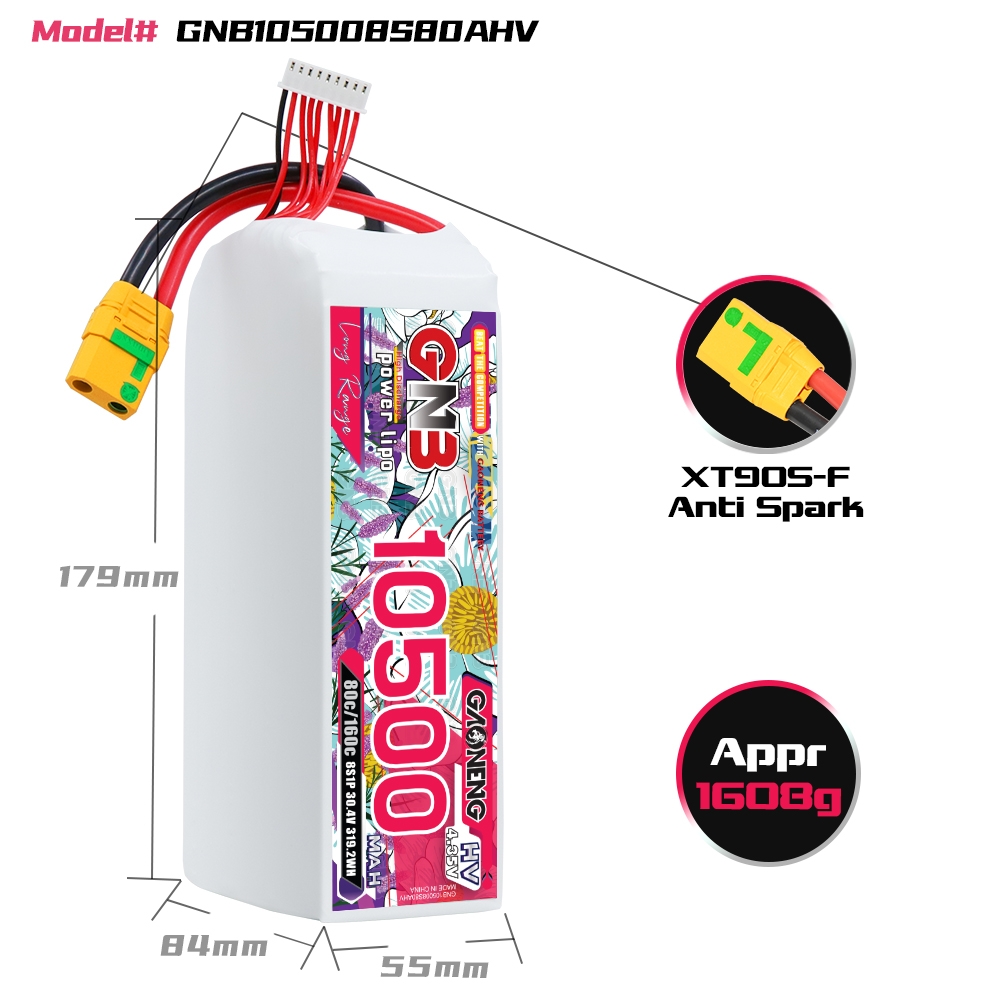 GAONENG GNB 8S1P 30.4V 10500mah 80C LiPo Battery XT90S