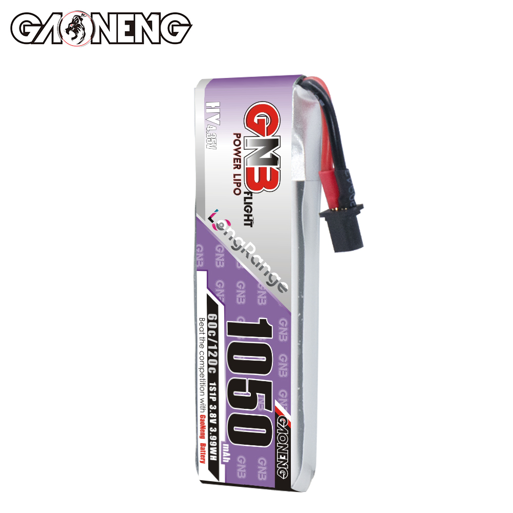 GAONENG GNB LiHV 1S 3.8V 1050mAh 60C A30 Cabled LiPo Battery Long Range