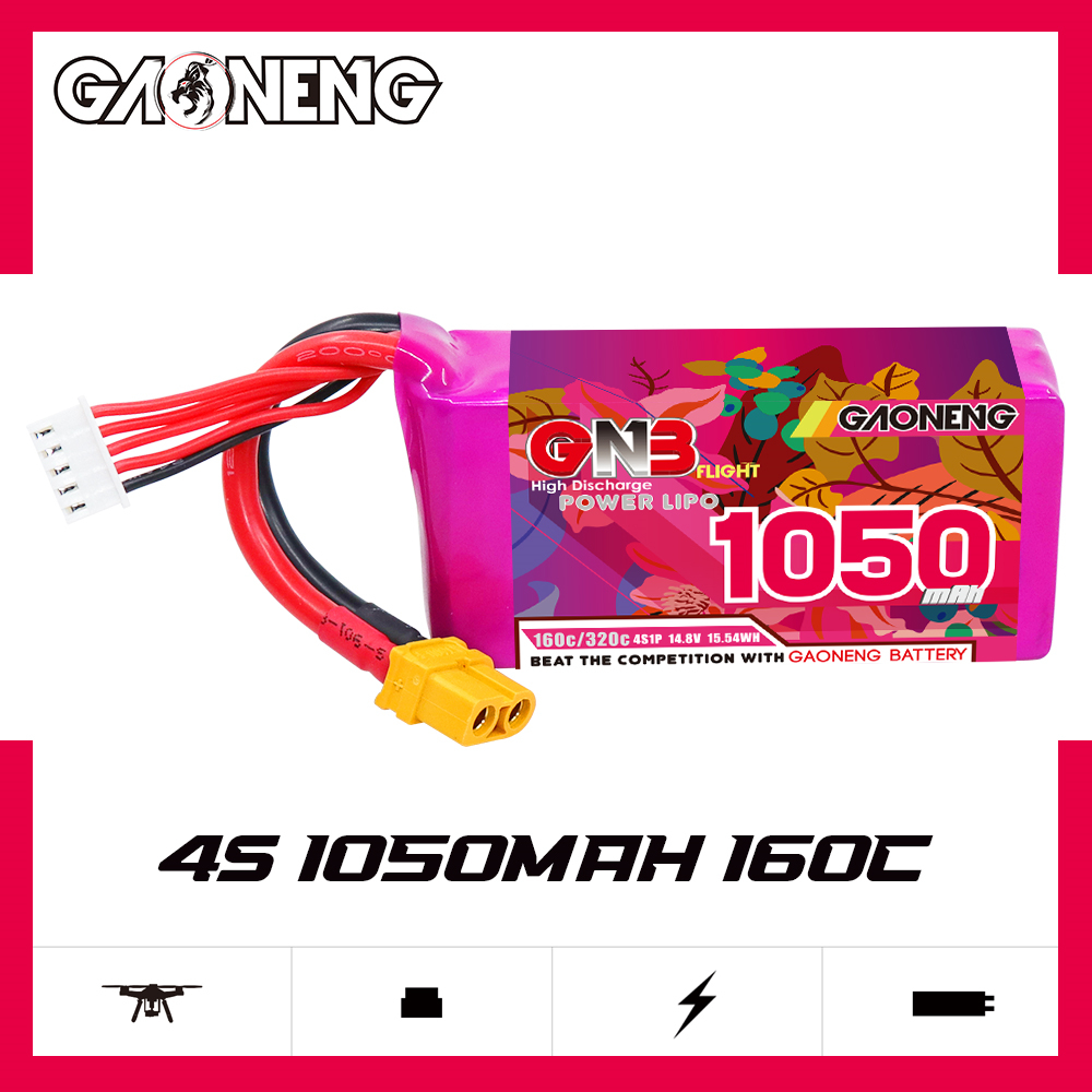 GAONENG GNB 4S 14.8V 1050mAh 160C XT60 LiPo Battery
