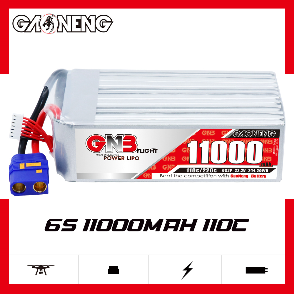 GAONENG GNB 6S 22.2V 11000mAh 11AH 110C RC LiPo Battery QS8 Raminator 5T DBXLE